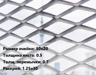 Сетка ЦПВС 50х20 s=0.5 0.7 Раскрой: 1.25х30